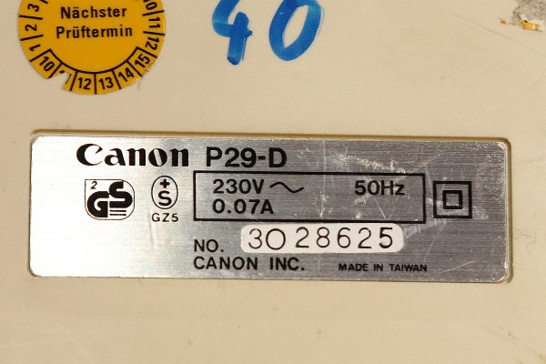 Canon P29-D